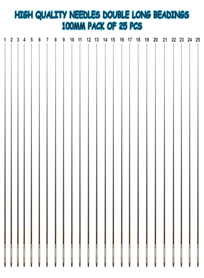 Domick Extra Long Beading Needles for Jewellery Making Bead Needle 25 Pcs Double Extra Long Beading Needle Size 0.100MM (Pack of 25 Pcs) - Image 2